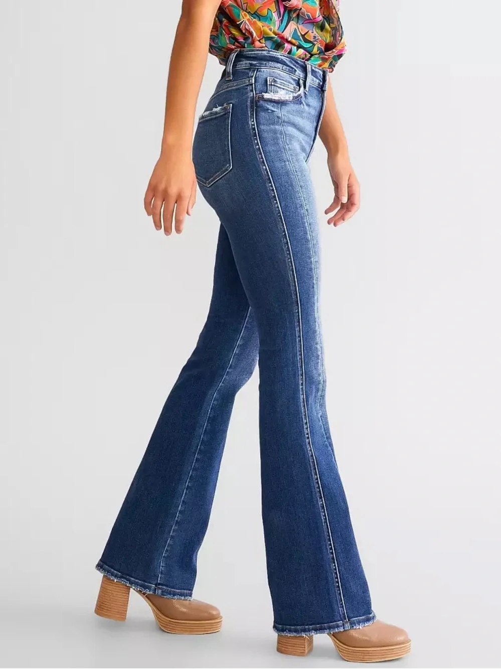 Flying Monkey High Rise Bootcut Jeans Size 25 Dark Wash Stretch Flare Y2K
